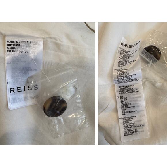 Reiss Mariah Linen Blend Belted Button Midi Dress Size US/6 - Picture 9 of 11